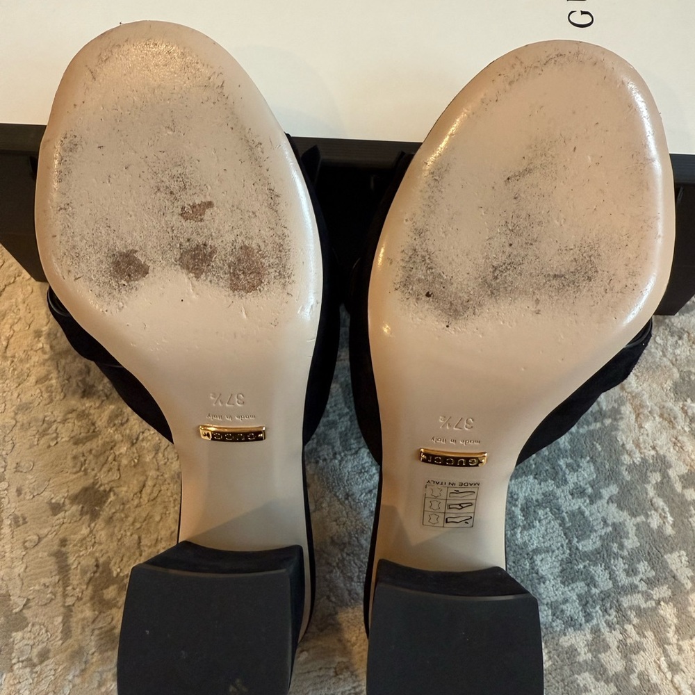 Gucci Kid Scamosciato Slide Sandals size 37.5 - Picture 8 of 10